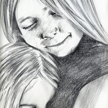 Leia  Emma Sandman pencil portrait portrtt moleskine