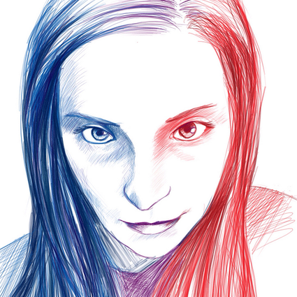 Min vackra fru Sandman portrait wacom colored pencil